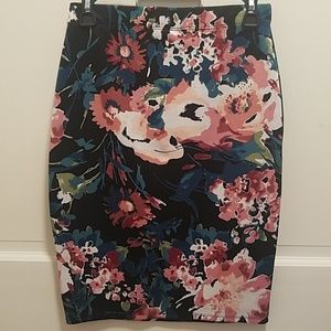 Floral pencil skirt